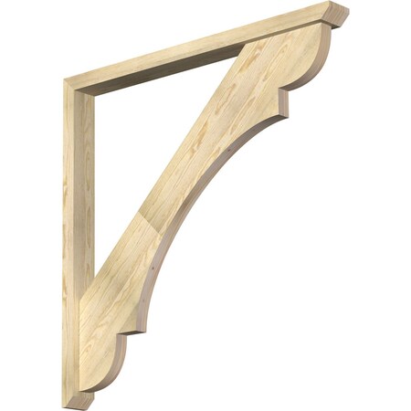 Ekena Millwork Olympic Slat Rough Sawn Bracket w/ Offset Brace, Douglas Fir, 4"W x 44"D x 44"H BKT0402X44X44OLY06RDF